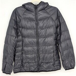 Uniqlo Womens Ultra Lightweight Down Packable Hooded Puffer Black Small Outdoor
